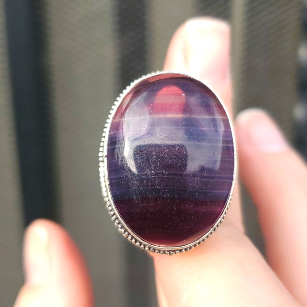 New Fluorite 925 Silver Ring.